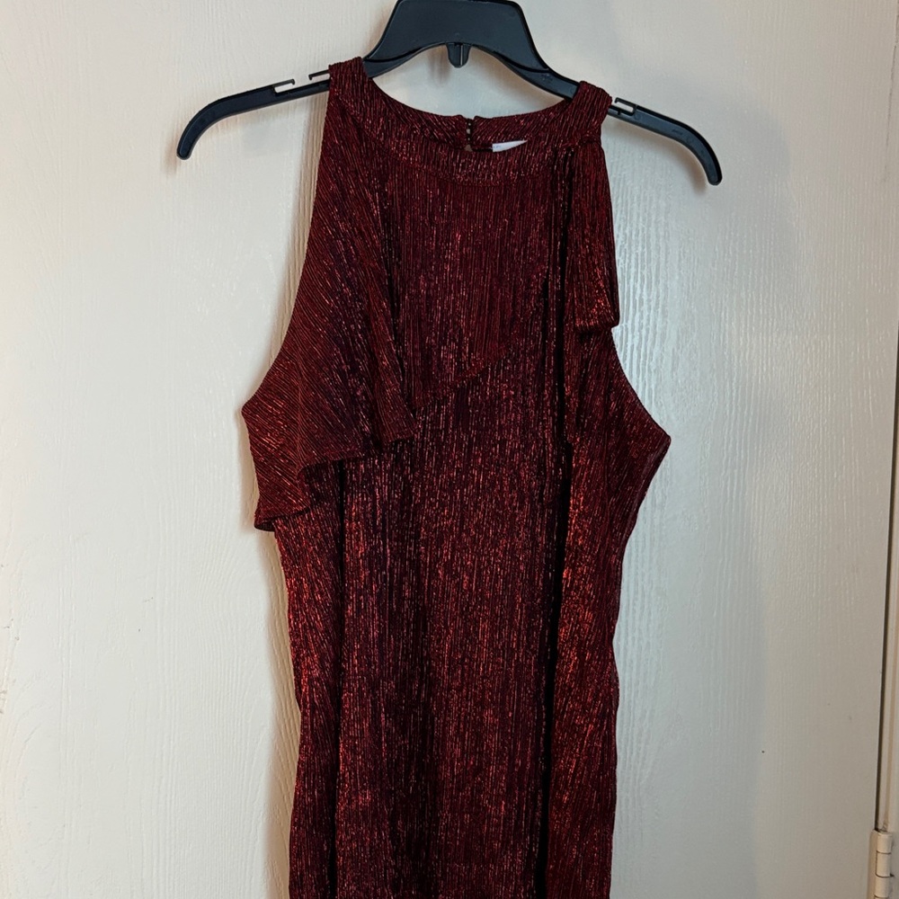 Nine West Burgundy One Shoulder Top